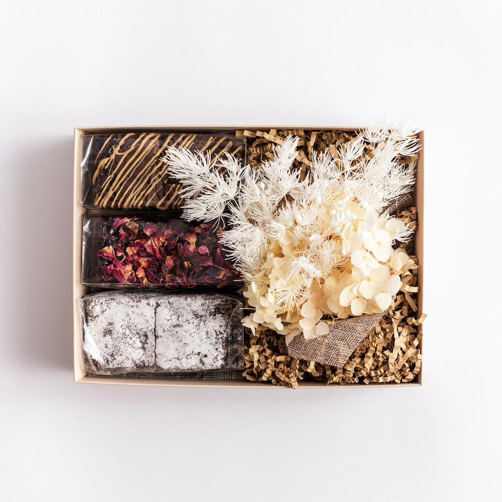 Chocolate Brownie and Posy Dessert Box